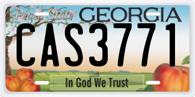 GA license plate CAS3771