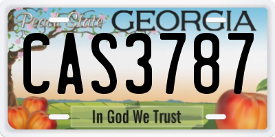 GA license plate CAS3787