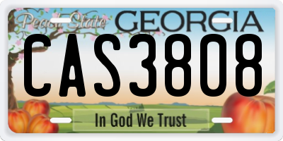 GA license plate CAS3808