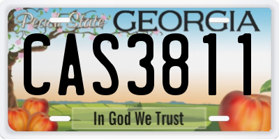 GA license plate CAS3811