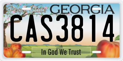 GA license plate CAS3814