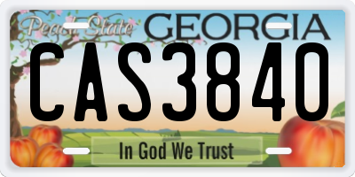 GA license plate CAS3840