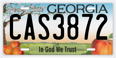 GA license plate CAS3872