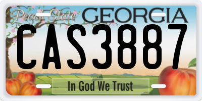 GA license plate CAS3887