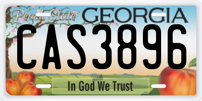 GA license plate CAS3896