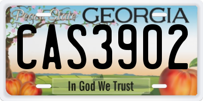 GA license plate CAS3902