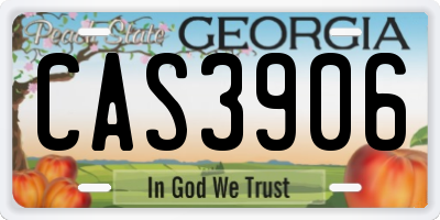 GA license plate CAS3906