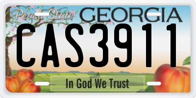 GA license plate CAS3911