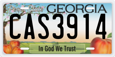 GA license plate CAS3914