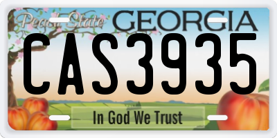 GA license plate CAS3935