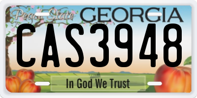 GA license plate CAS3948