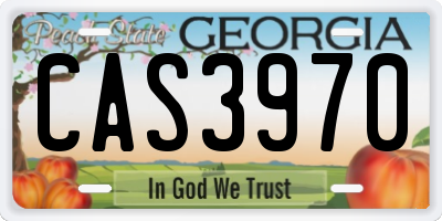 GA license plate CAS3970