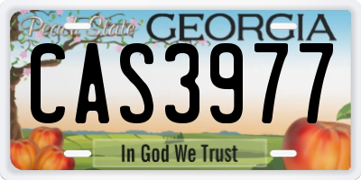 GA license plate CAS3977
