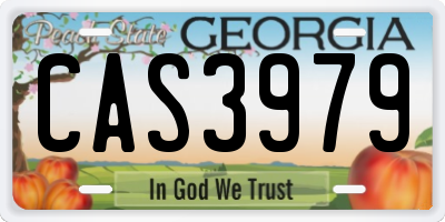 GA license plate CAS3979