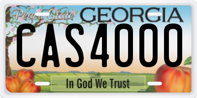 GA license plate CAS4000