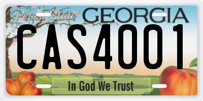 GA license plate CAS4001