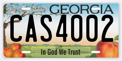 GA license plate CAS4002