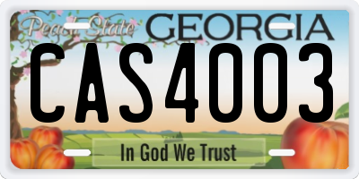 GA license plate CAS4003