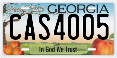 GA license plate CAS4005