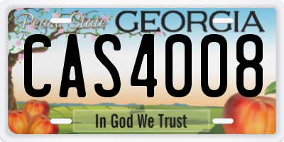 GA license plate CAS4008