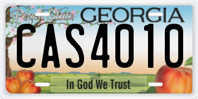 GA license plate CAS4010