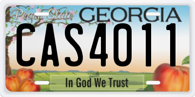 GA license plate CAS4011