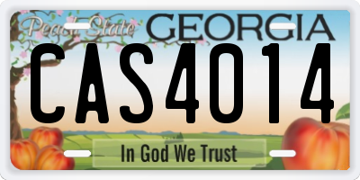 GA license plate CAS4014