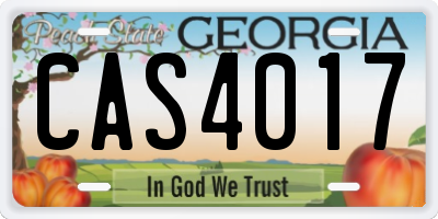 GA license plate CAS4017