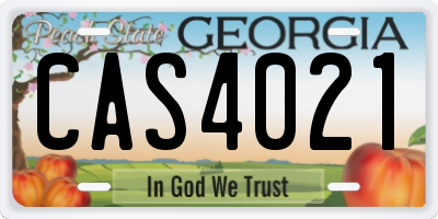 GA license plate CAS4021