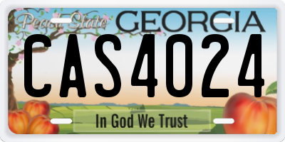 GA license plate CAS4024