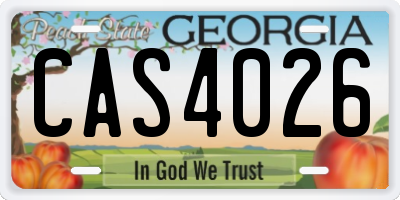 GA license plate CAS4026