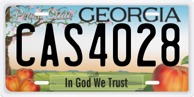 GA license plate CAS4028