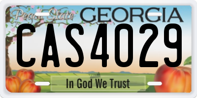 GA license plate CAS4029