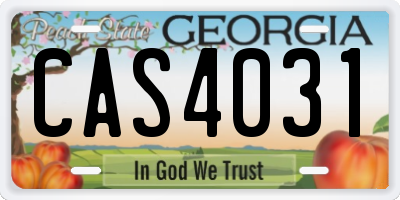 GA license plate CAS4031