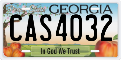 GA license plate CAS4032