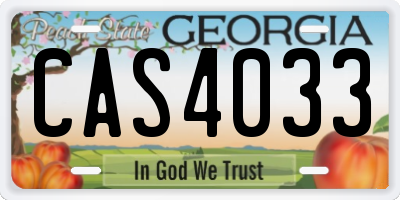 GA license plate CAS4033