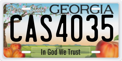 GA license plate CAS4035