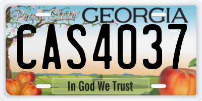 GA license plate CAS4037