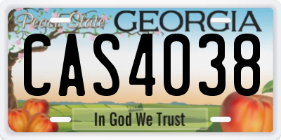 GA license plate CAS4038