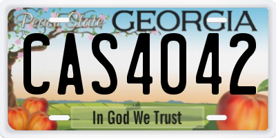 GA license plate CAS4042