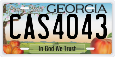 GA license plate CAS4043