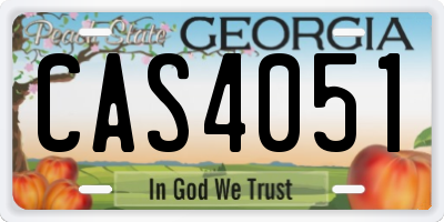 GA license plate CAS4051