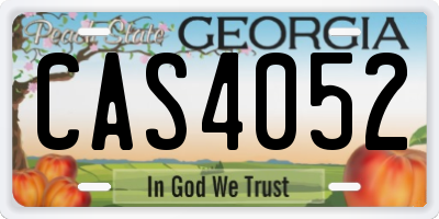 GA license plate CAS4052