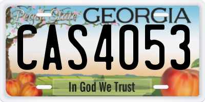 GA license plate CAS4053