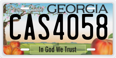 GA license plate CAS4058