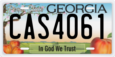 GA license plate CAS4061