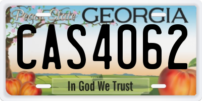 GA license plate CAS4062