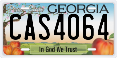 GA license plate CAS4064