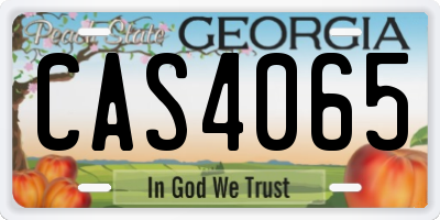 GA license plate CAS4065