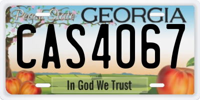 GA license plate CAS4067